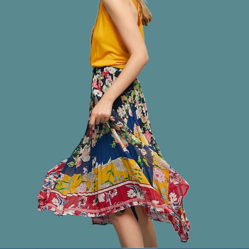Anthropologie Leora Floral Skirt